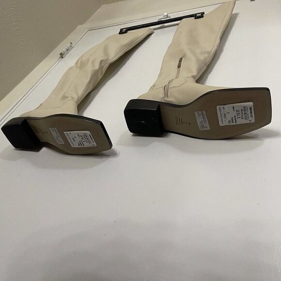 NEW Schutz Guily Up Over the Knee Boot Color EGGSHELL Square toe Size 6 - Picture 10 of 13